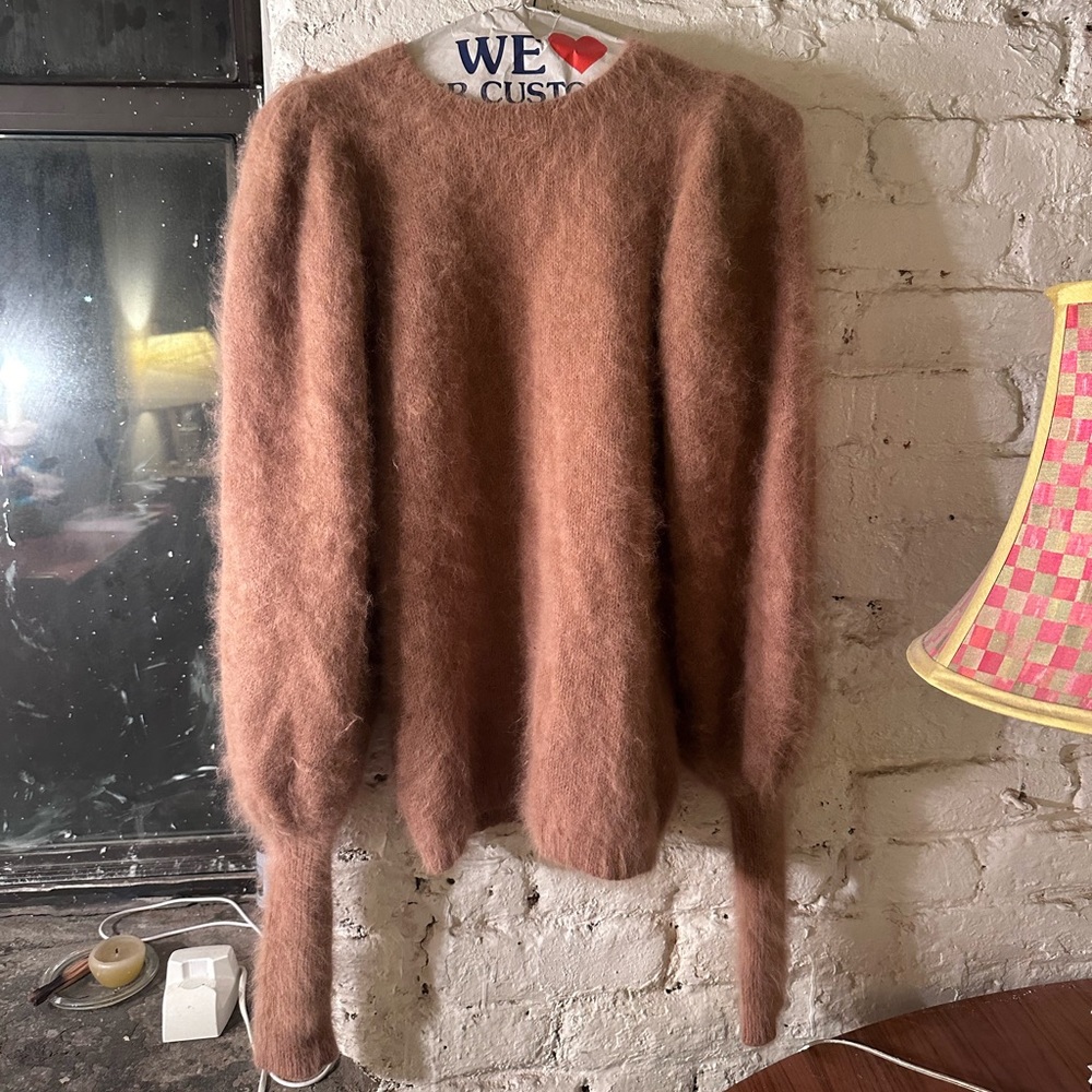 🛑sold 🛑Ulla Johnson angora puffed sleeve sweater size Small in dust rose pink